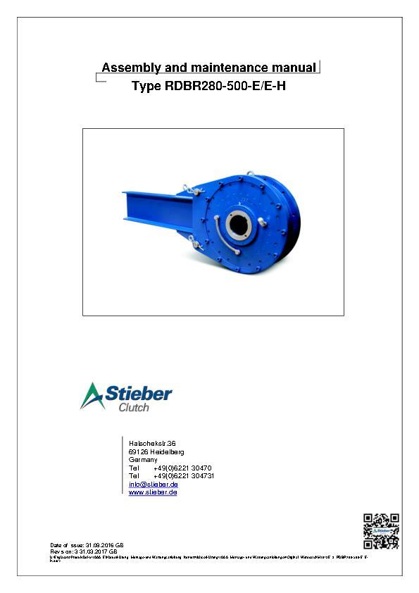 (A4) Type RDBR 280-500-E/E-H Assembly and Maintenance Manual